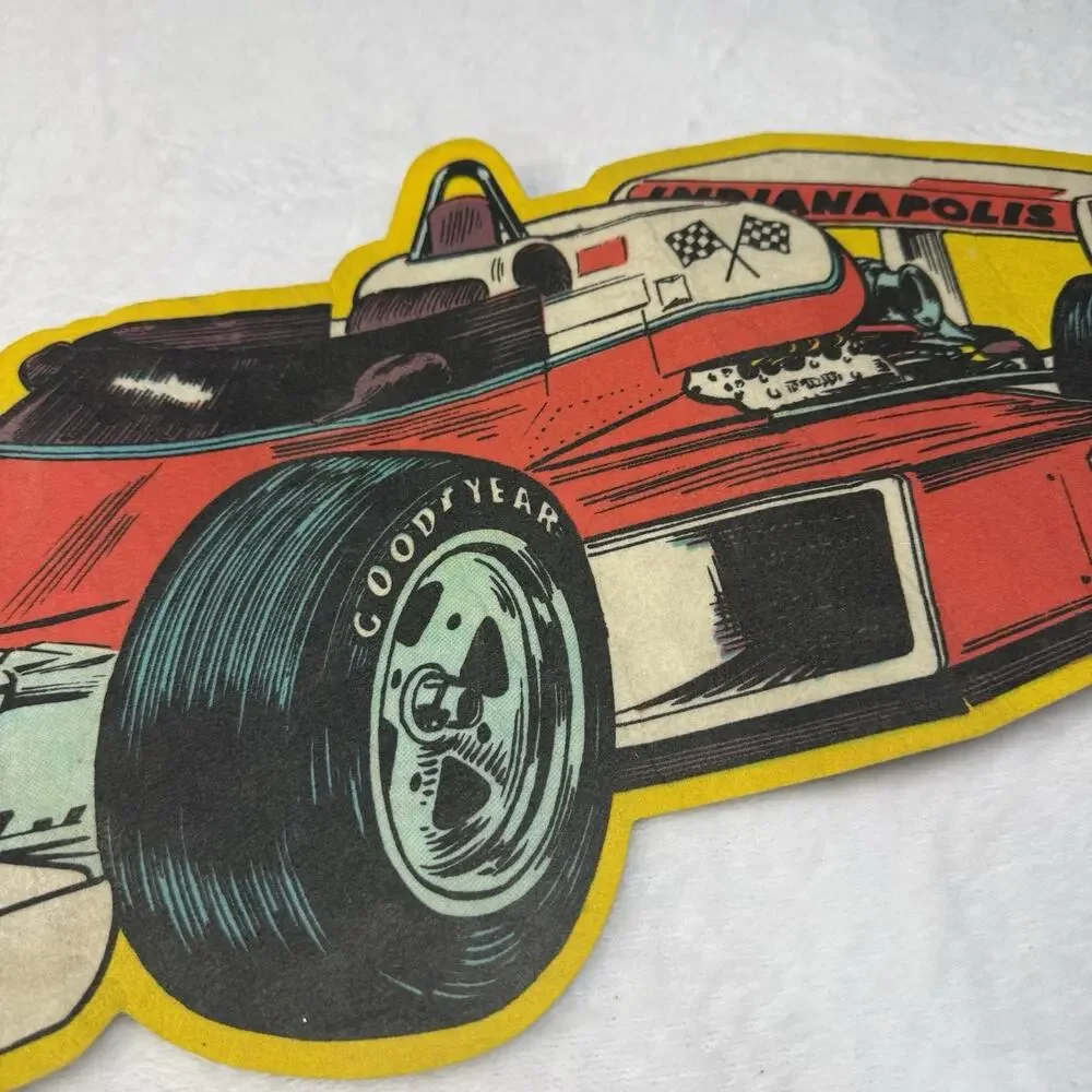 Vtg Race Car Indianapolis Motor Speedway Large Felt Banner 9x23